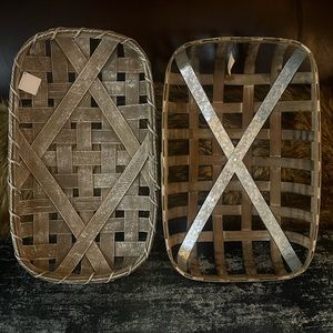 New!! Set of 2 Rustic Farmhouse Tobacco Baskets